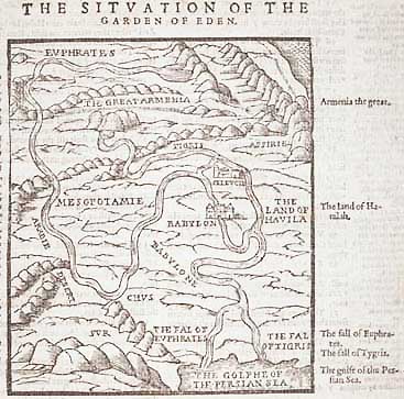 Map of the situation of the Garden of Eden